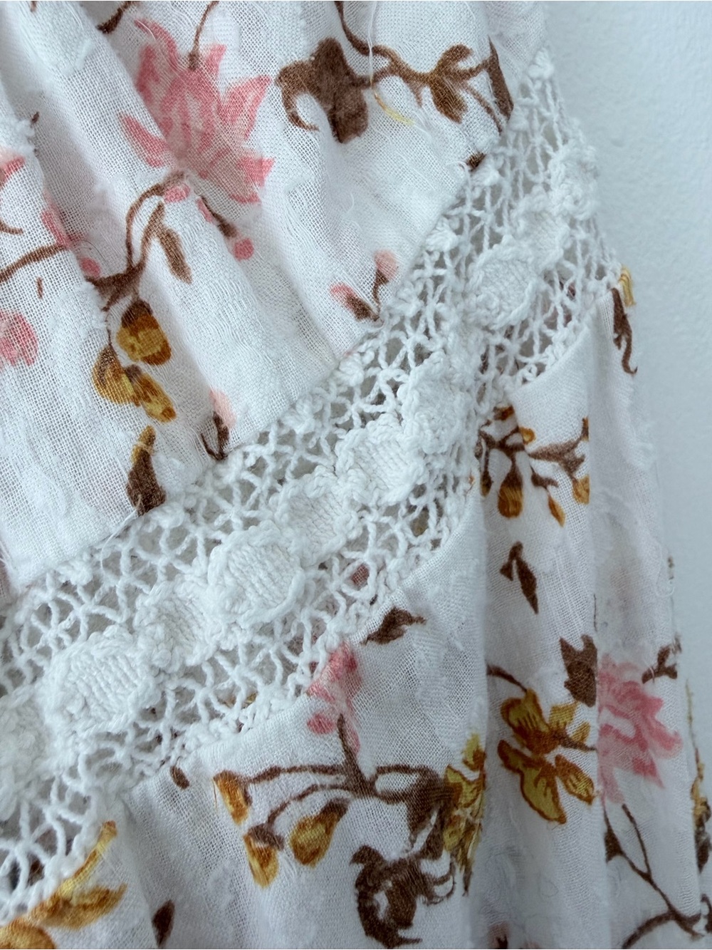 Anthropologie Harmony Lace Floral White Peasant Boho Blouse Top size medium - Picture 8 of 10